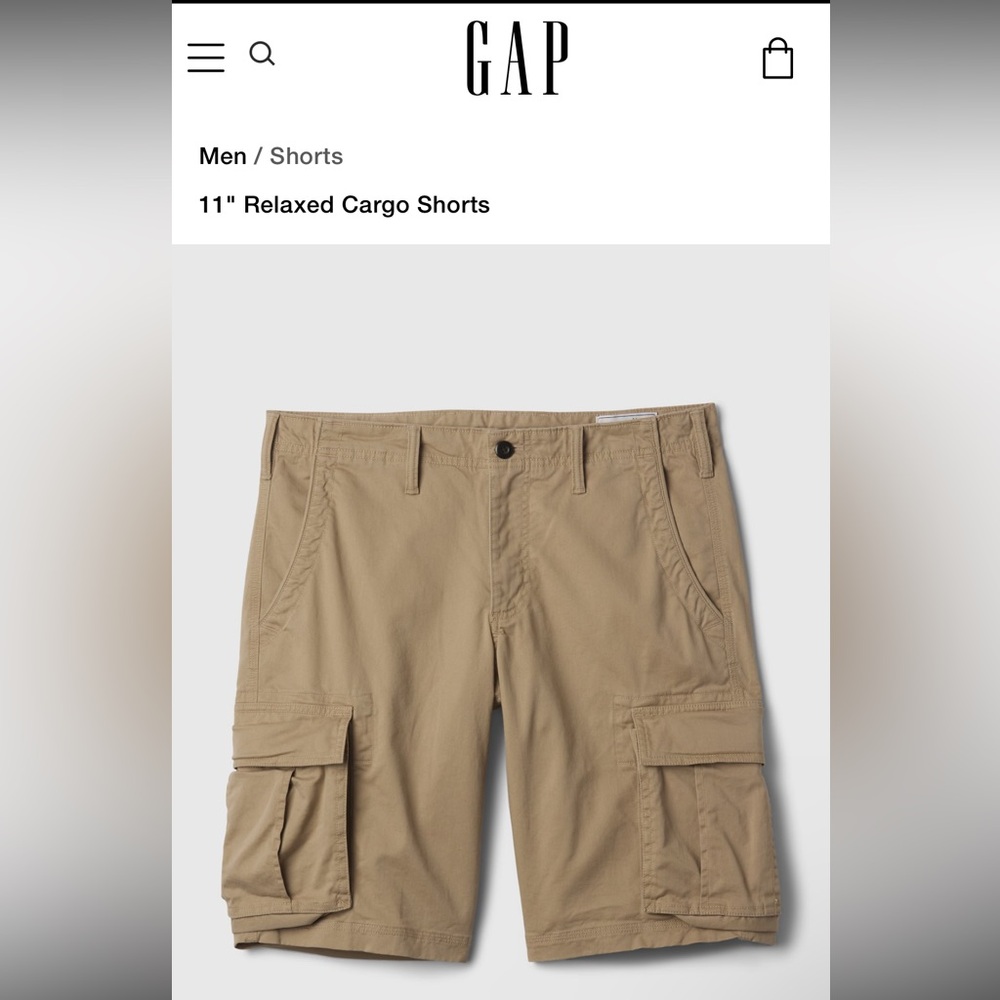 GAP Men's 11” Army Green Cargo Shorts